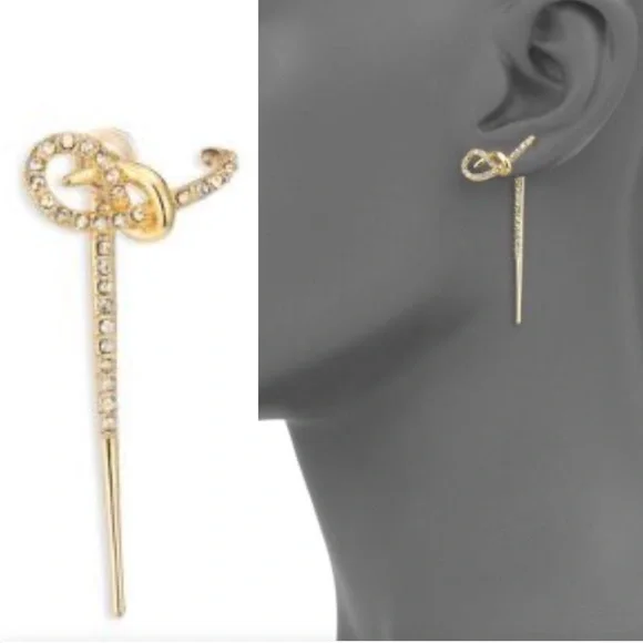 ALEXIS BITTAR • Miss Havisham Spiked Sword Jacket Crystal Knot Stud Earrings